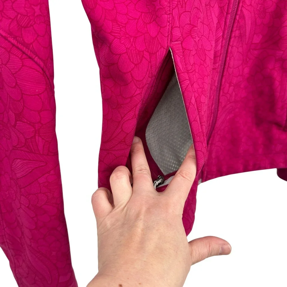 The North Face Apex Bionic Jacket Full Zip M Pink Floral Softshell Hiking Fleece